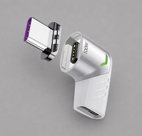 Адаптер USB-С - USB-C, магнитный, белый, Deppa