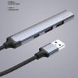 USB-хаб USB-A 3.0 + 2xUSB-A 2.0 + USB-C, серый, Deppa