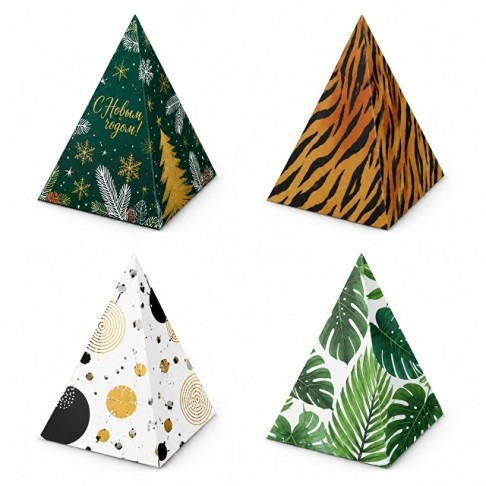 Коробка - пирамидка с полноцветной запечаткой «Апекс», 60х120 мм