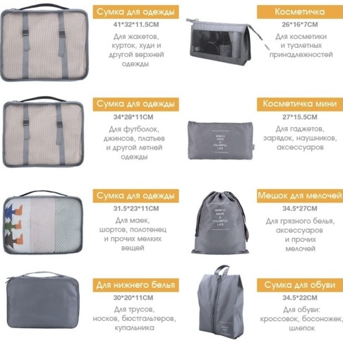 Дорожный набор Nubu из 8 предметов