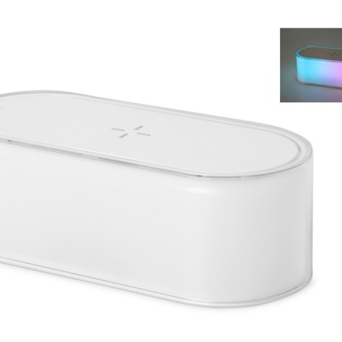 Ночник с беспроводной зарядкой и RGB подсветкой «Miracle», 15 Вт (белый)