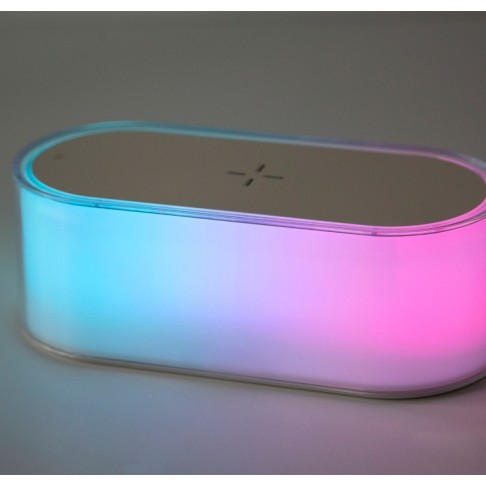 Ночник с беспроводной зарядкой и RGB подсветкой «Miracle», 15 Вт (белый)