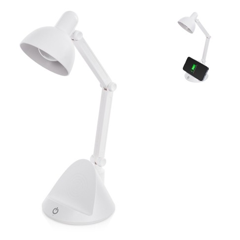 Настольный светильник с функцией беспроводной зарядки «Bendy» (белый)