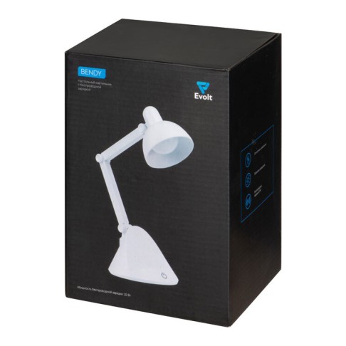 Настольный светильник с функцией беспроводной зарядки «Bendy» (белый)